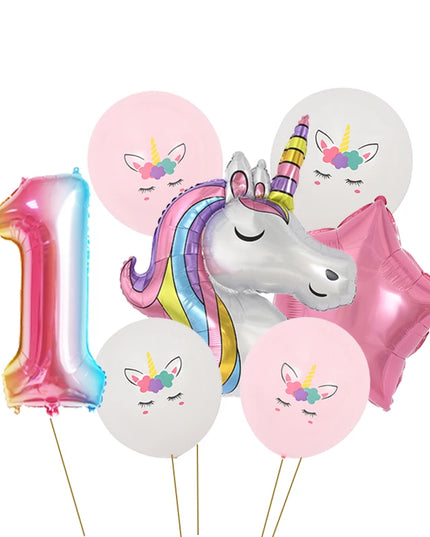 Dein Einhorn Kuscheltier Zahlen-Ballon-Set