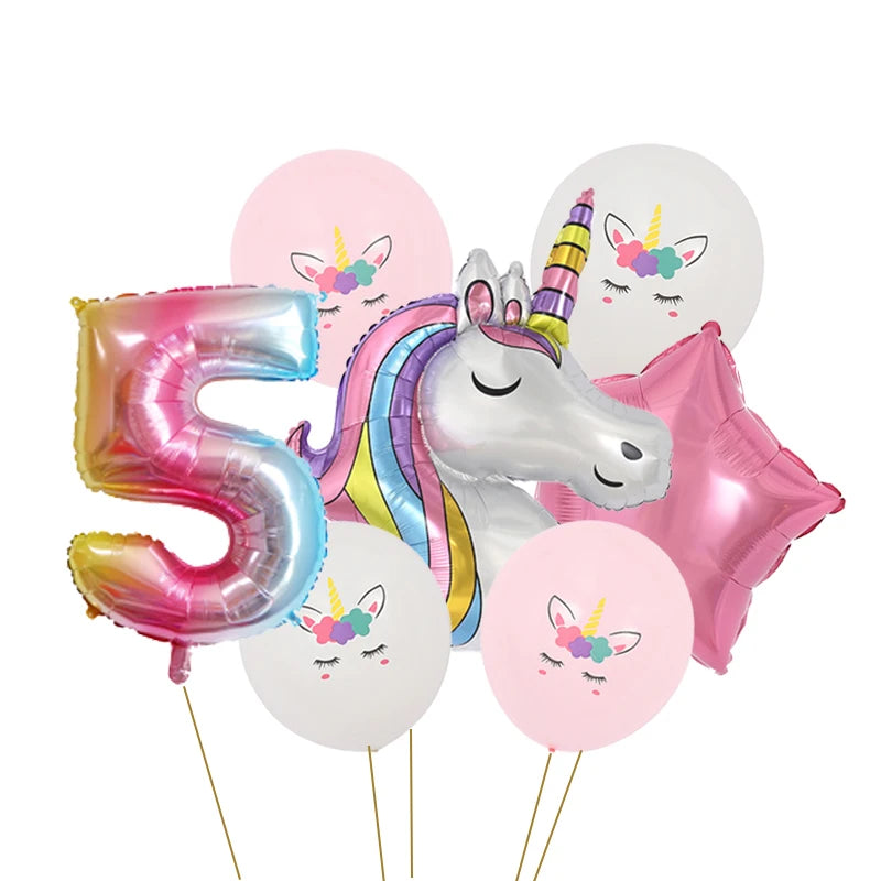Dein Einhorn Kuscheltier Zahlen-Ballon-Set