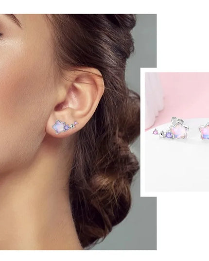 Niedliche Einhorn Ohrringe mit blauen Augen!