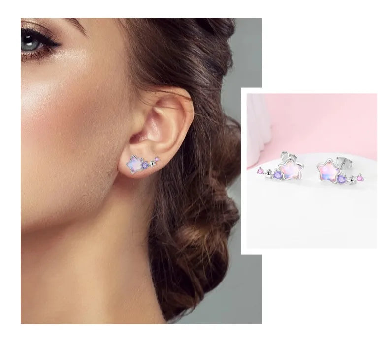 Niedliche Einhorn Ohrringe mit blauen Augen!