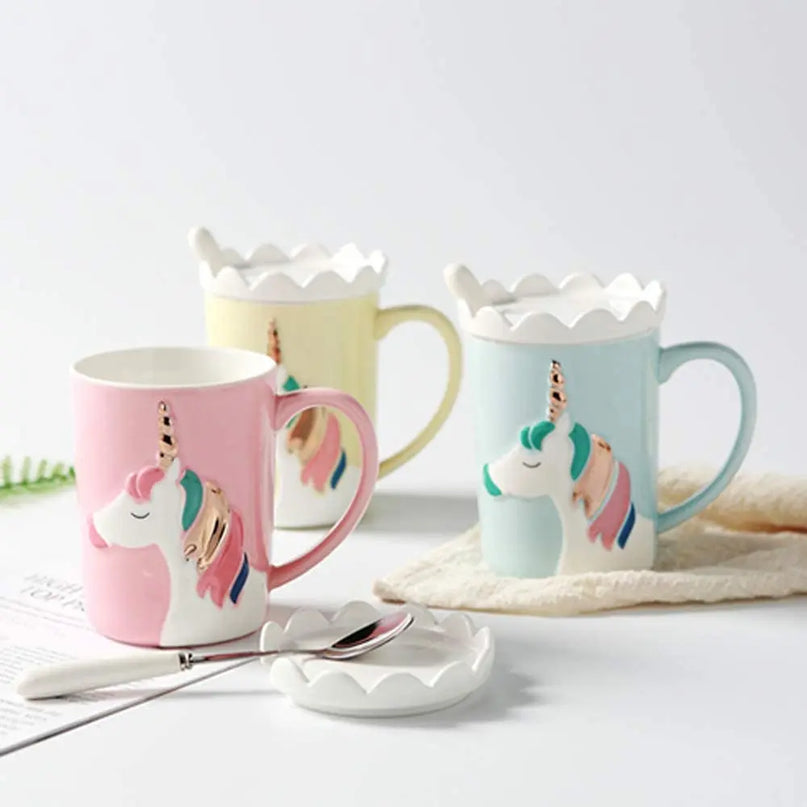 Deine zauberhafte Einhorn Tasse mit Deckel!