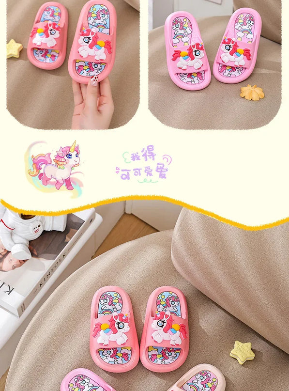 Fluffige Einhorn Hausschuhe für Zuhause