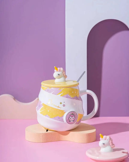 Deine süße Einhorn Tasse mit Deckel & Löffel!