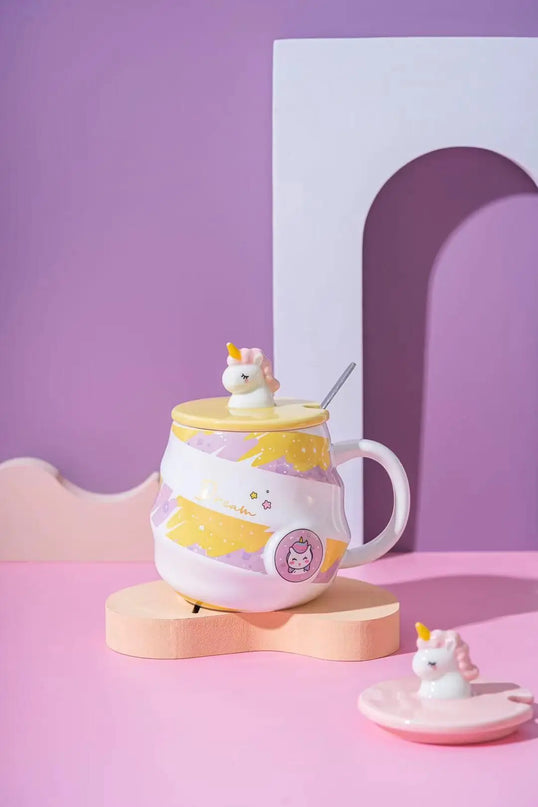 Deine süße Einhorn Tasse mit Deckel & Löffel!