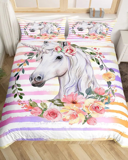 Farbige Träume mit deiner Einhorn Bettwäsche!