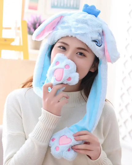 Flauschiges Einhorn Plüschtier Mütze Lila