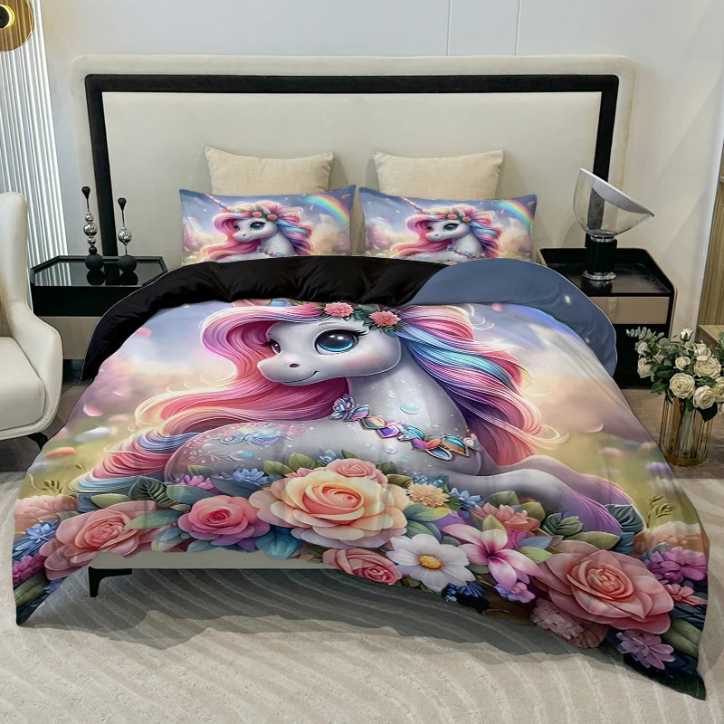 Coole Einhorn Bettwäsche im 3D-Look!