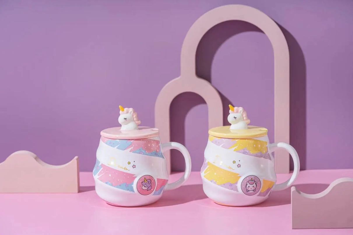 Deine süße Einhorn Tasse mit Deckel & Löffel!