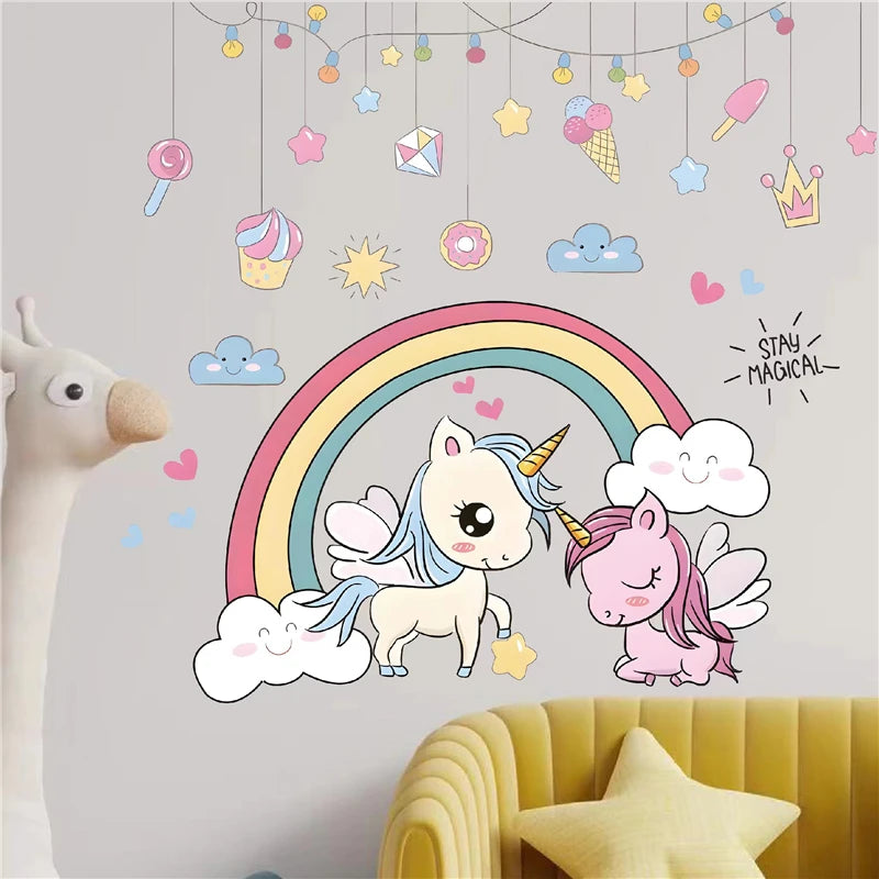 Dein Einhorn Wandtattoo: Regenbogenliebe für