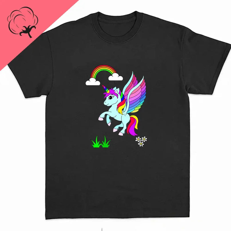 Dein cooles Einhorn T-Shirt mit Regenbogen!