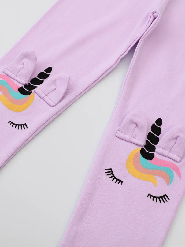 Lila Einhorn Leggings für kleine Träumerinnen