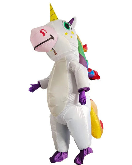 Strahlendes Aufblasbares Einhorn Kostuem Weiß