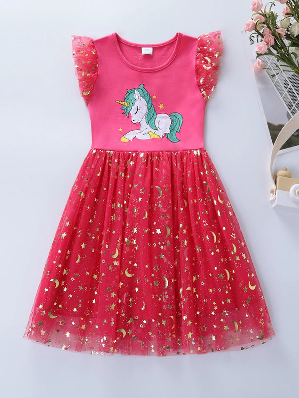 Dein zauberhaftes Einhorn Kleid Lila!
