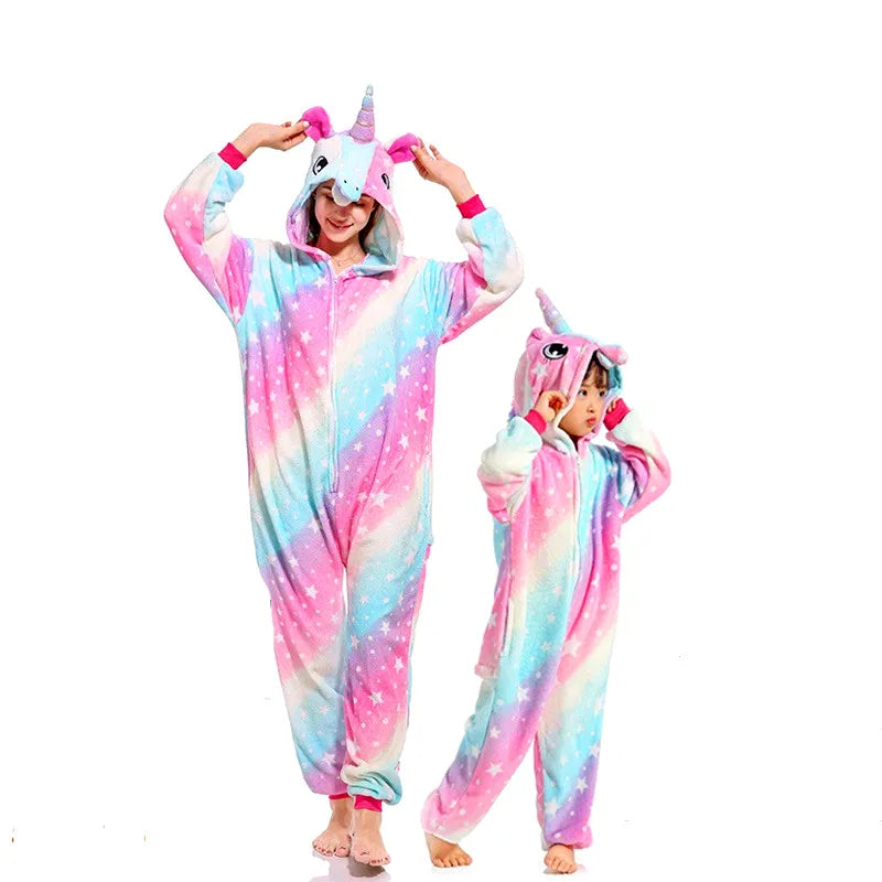 Einhorn Onesie im Galaxie-Design mit Kapuze für Kinder