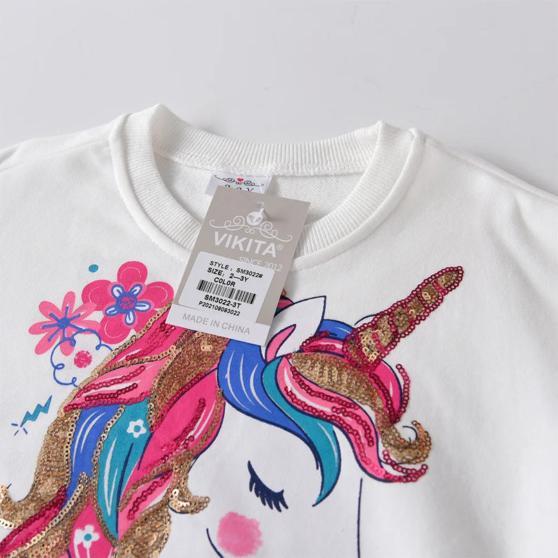 Glitzernder Einhorn Hoodie für kleine