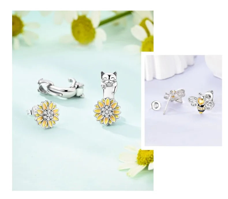 Niedliche Einhorn Ohrringe mit blauen Augen!