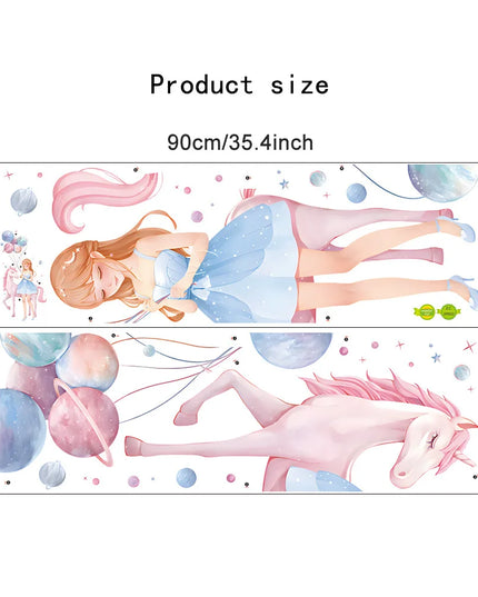 Mädchen Einhorn Wandtattoo für dein Reich