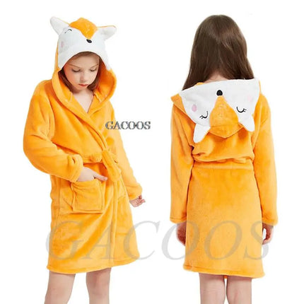 Einhorn Handtuch mit Fuchs-Kapuze für Kinder aus weichem Flanell, perfekt zum Einkuscheln nach dem Baden
