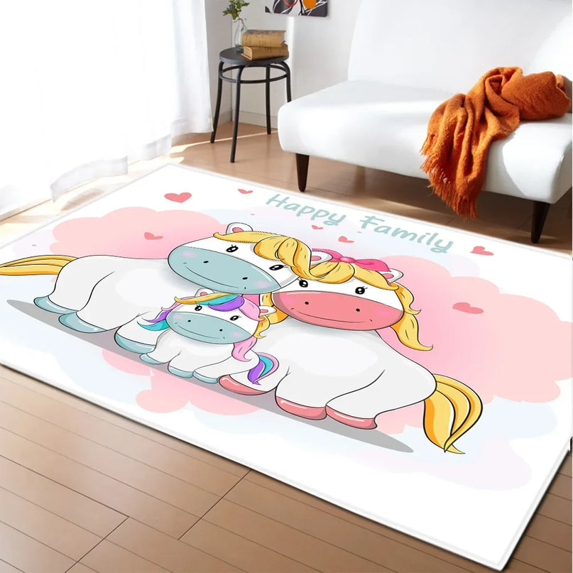 Dein Einhorn Teppich mit pinkem Schloss!