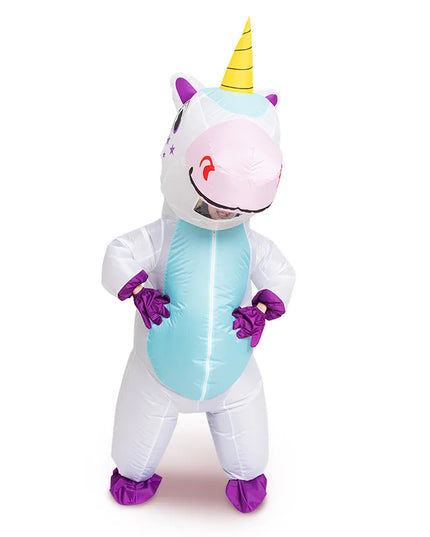 Strahlendes Aufblasbares Einhorn Kostuem Weiß
