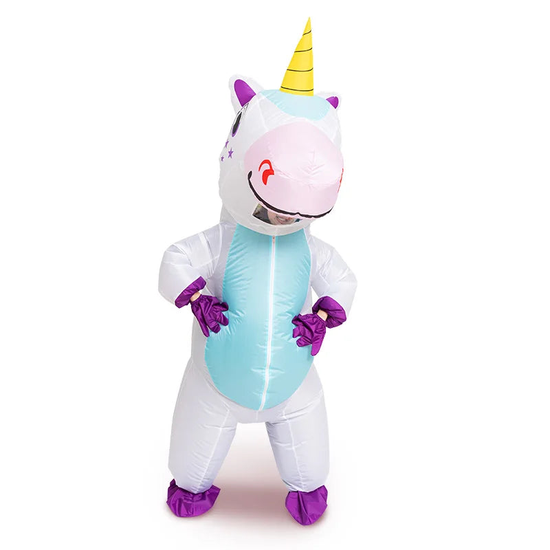 Strahlendes Aufblasbares Einhorn Kostuem Weiß