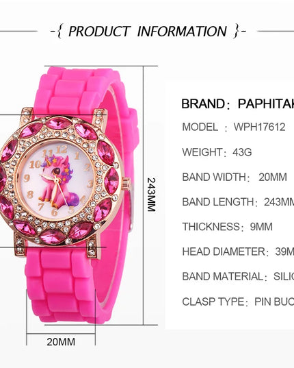 Deine wasserdichte Einhorn Uhr in Pink!