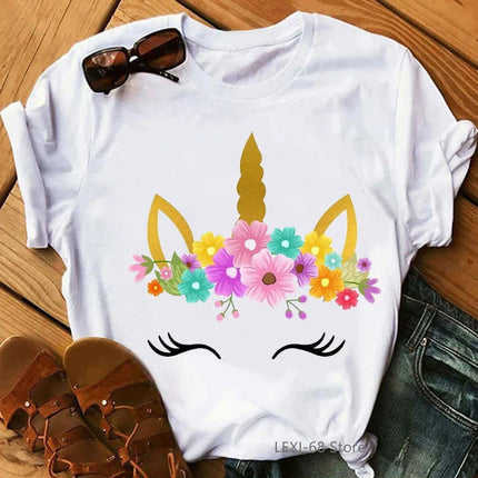 Schwarzes Einhorn T-Shirt 