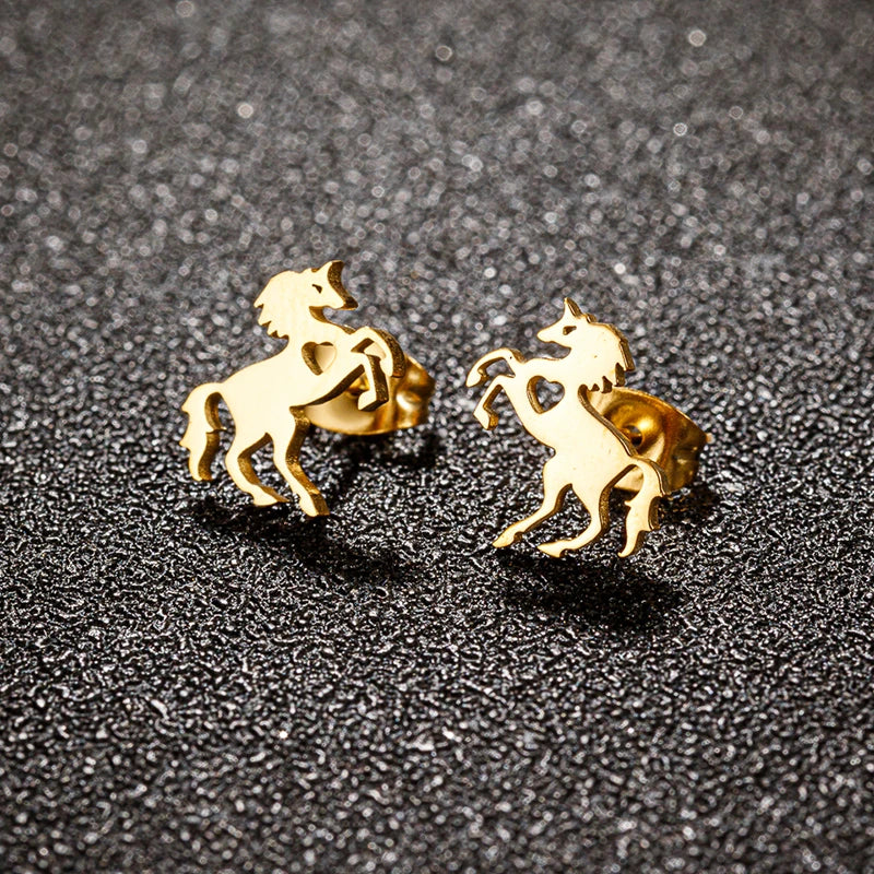 Einhorn Ohrringe mit Herz – Dein