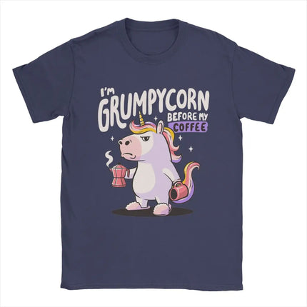 Einhorn T-Shirt in Navy Blau mit lustigem Grumpycorn-Motiv für Herren und Damen