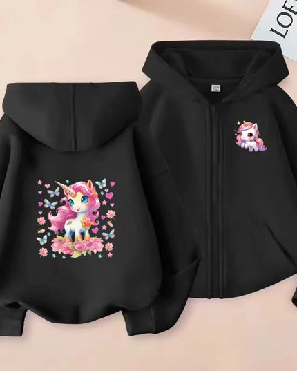 Deine coole Einhorn Jacke Grau mit Kapuze!