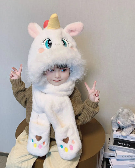 Deine kuschelige Einhorn Plüschmütze Pink!