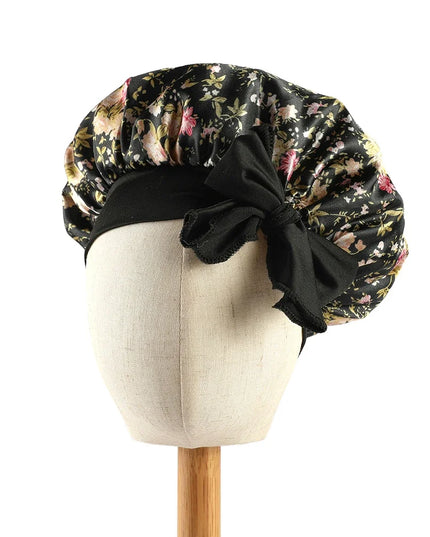 Rosa Einhorn Satin Bonnet für Kinder mit breitem Gummiband, ideal zum Schutz der Haare während des Schlafens.