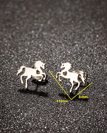 Süße kleine Einhorn Ohrringe aus hypoallergenem Edelstahl in verschiedenen Farben, perfekt für Mädchen
