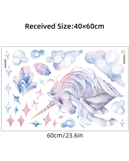 Dein Einhorn Wandtattoo mit Wolken &