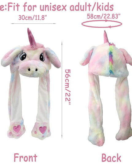 Einhorn Plüschtier Hut mit Beweglichen Ohren