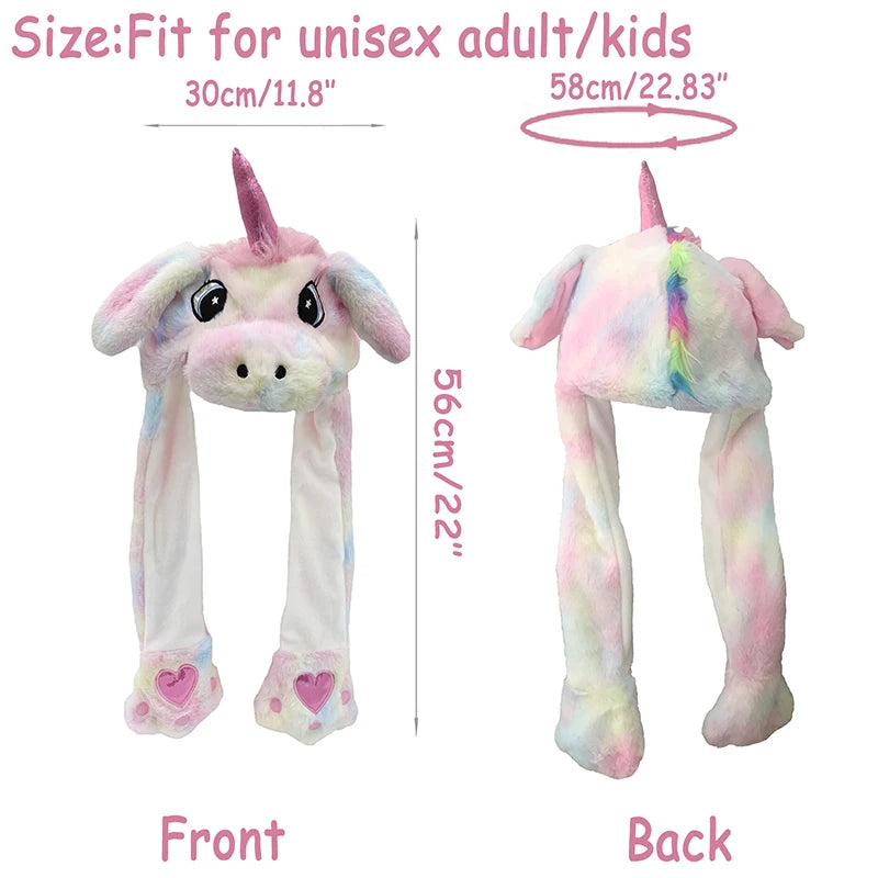 Einhorn Plüschtier Hut mit Beweglichen Ohren