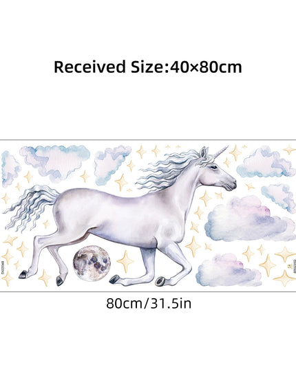 Dein Einhorn Wandtattoo mit Wolken &