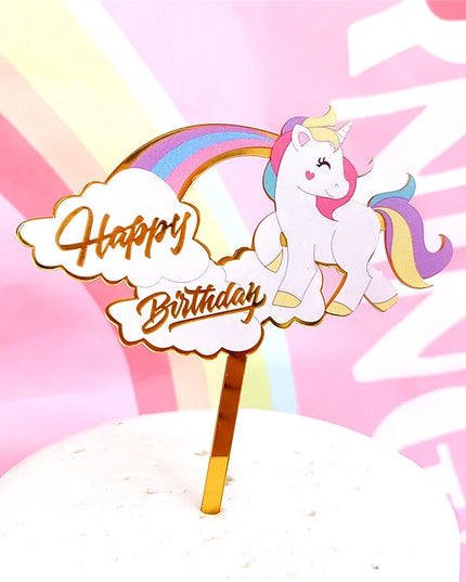 Regenbogen Einhorn Backform Topper