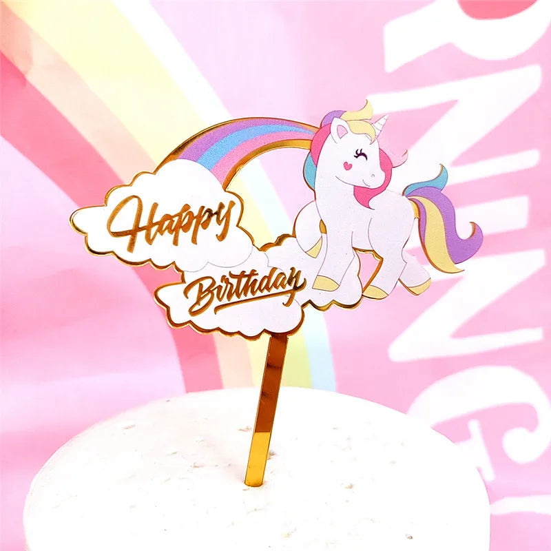 Regenbogen Einhorn Backform Topper
