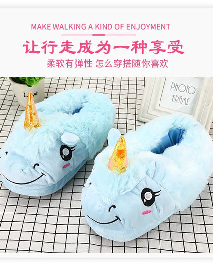 Kuschelige Einhorn Hausschuhe für den Winter