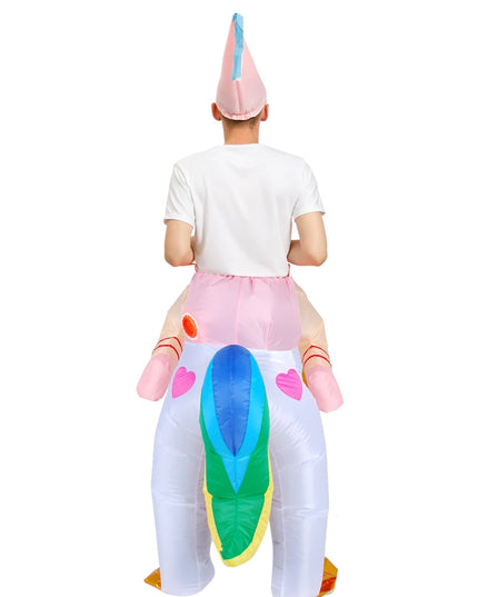 Dein buntes Aufblasbares Einhorn Kostuem!