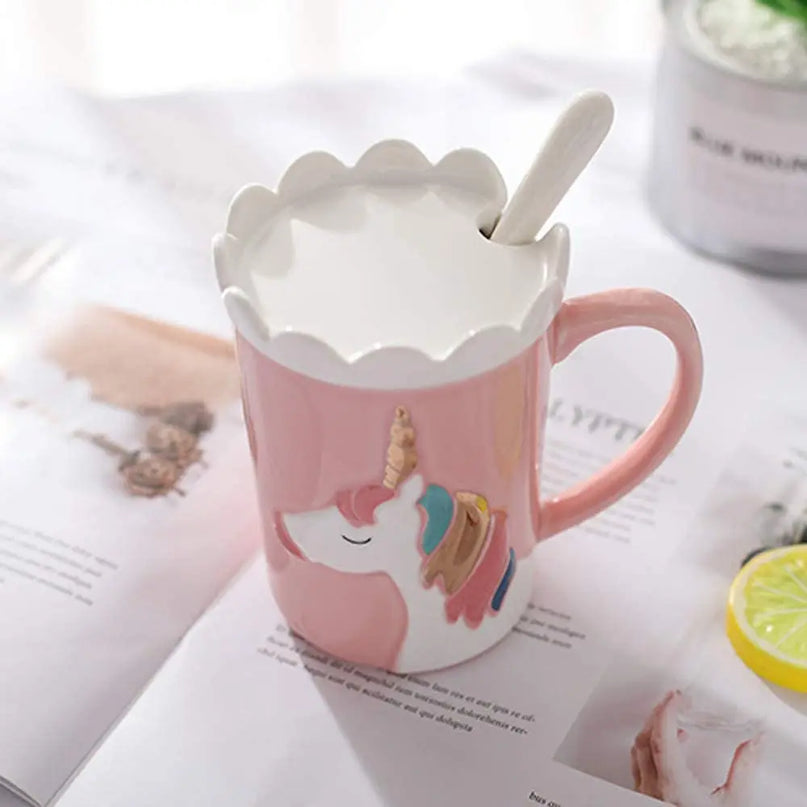 Deine zauberhafte Einhorn Tasse mit Deckel!