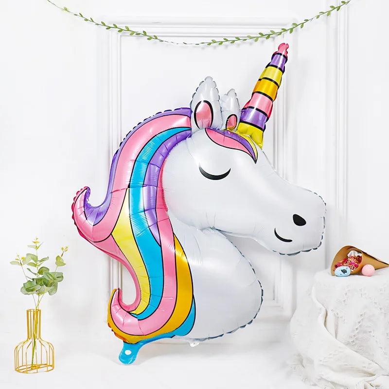 Großer Regenbogen Einhorn Folienballon für Mädchen Geburtstagsparty Dekoration