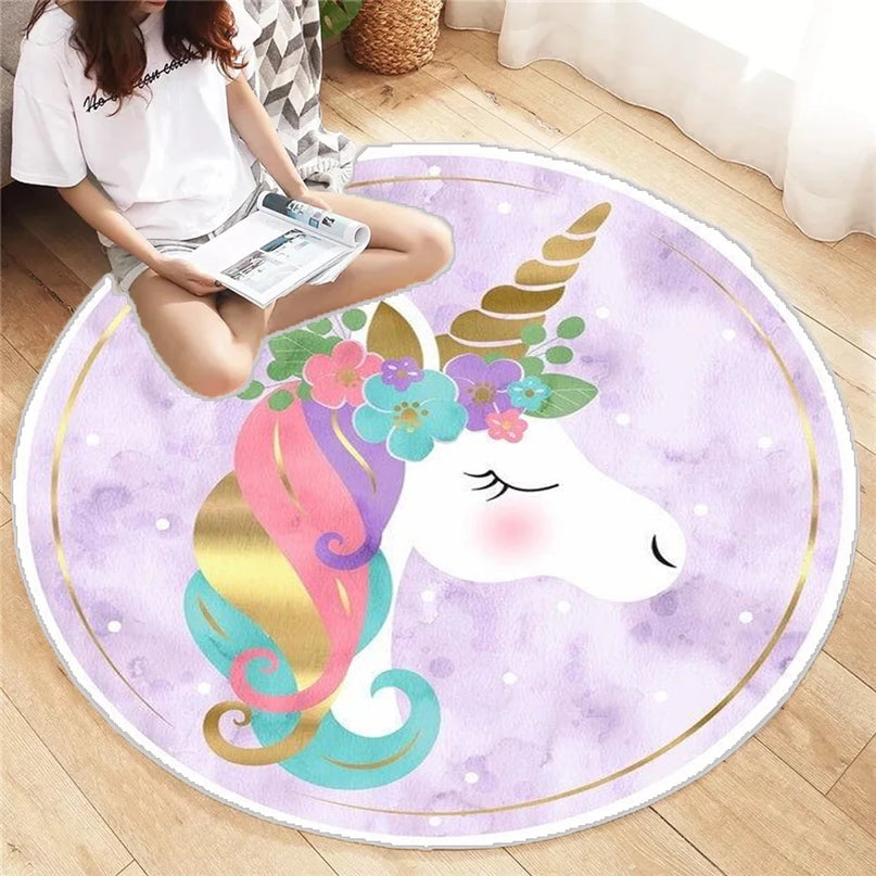 Dein runder Regenbogen Einhorn Sessel!