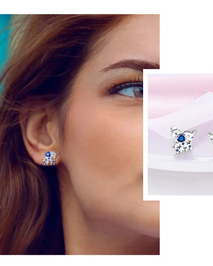Niedliche Einhorn Ohrringe mit blauen Augen!