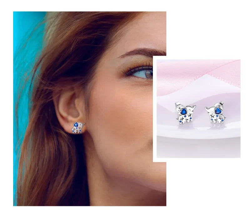 Niedliche Einhorn Ohrringe mit blauen Augen!