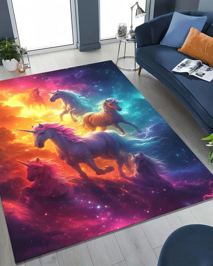 Einhorn Sessel mit Regenbogen- und Elfenmädchen-Motiv, aus 100% Polyester, weich und farbenfroh