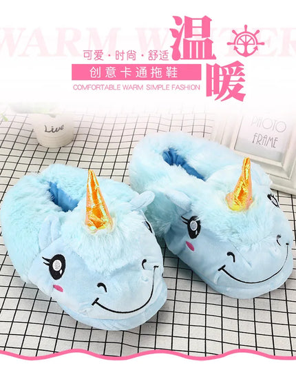 Kuschelige Einhorn Hausschuhe für den Winter