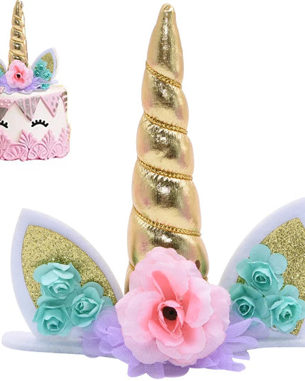 Zauberhafte Einhorn Backform Deko in Form eines Einhornhorns und Ohren aus Plastik für Kuchen