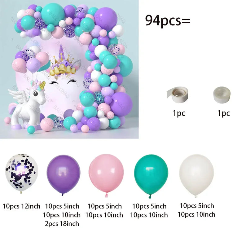 Feiere mit Einhorn Regenbogen Ballons!